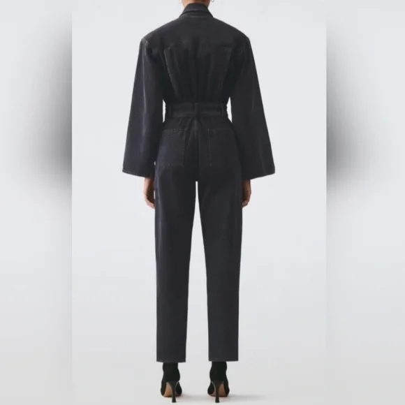Agolde Tatum Long Sleeve Black Jumpsuit - Picture 3 of 10